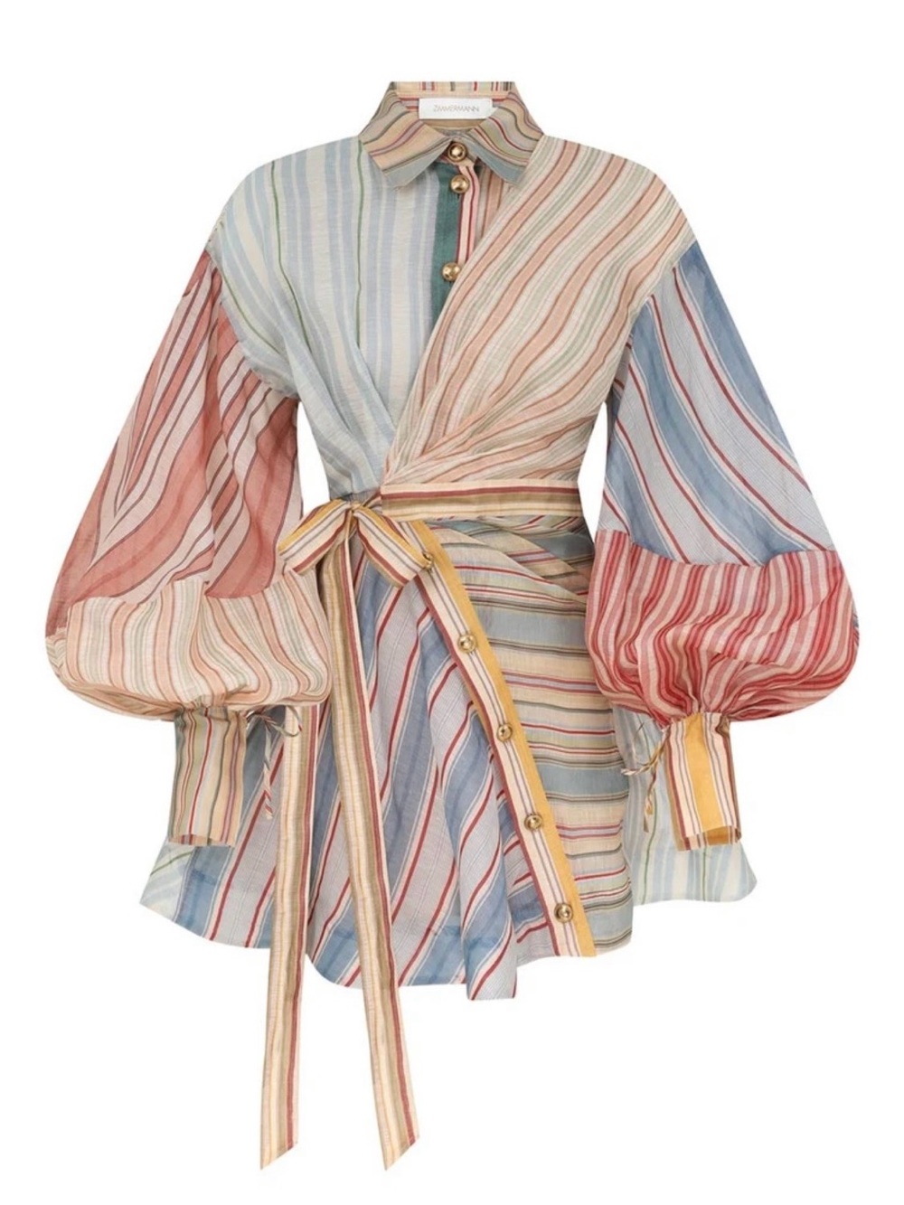 Zimmermann Multicolor Striped Mini Dress